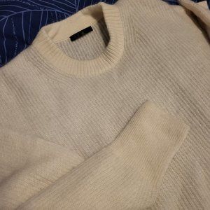 Last Brand (now Quince) Ivory Baby Alpaca-Merino Wool Crew Sweater sz XL Women's